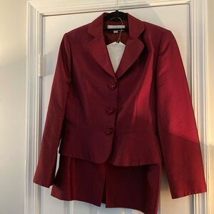 Wine 2 piece skirt set